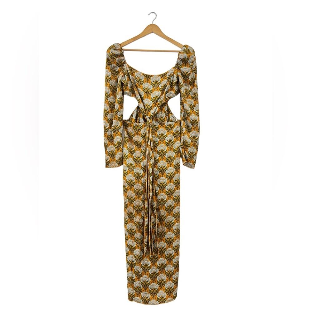 Agua By Agua Bendita Cuarzo Maxi Dress M Long Sleeve Luxury Resort - Picture 2 of 13